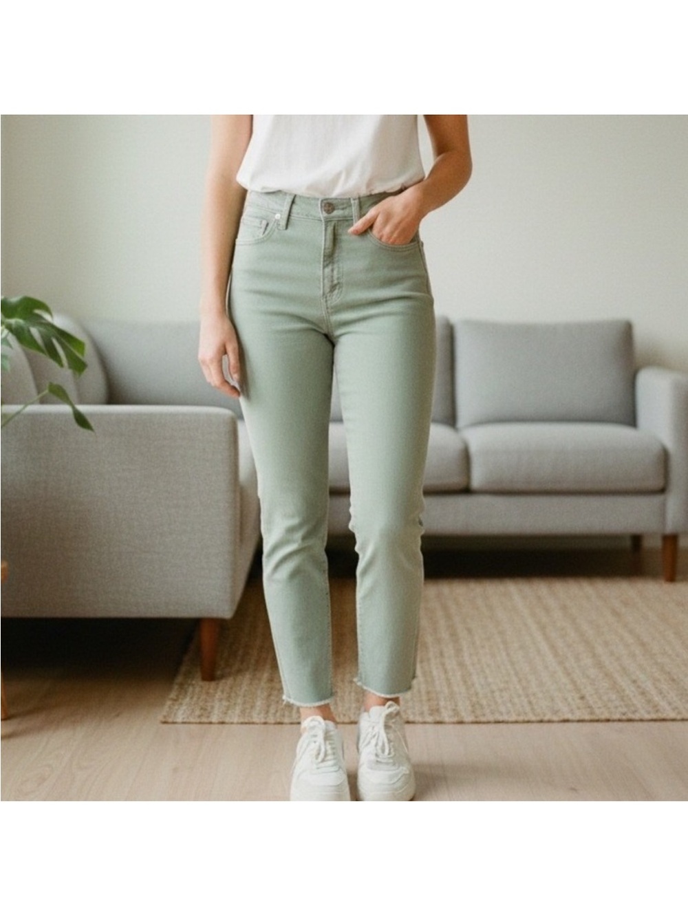 Gap Vintage High-Rise Slim Jeans in Sage Green